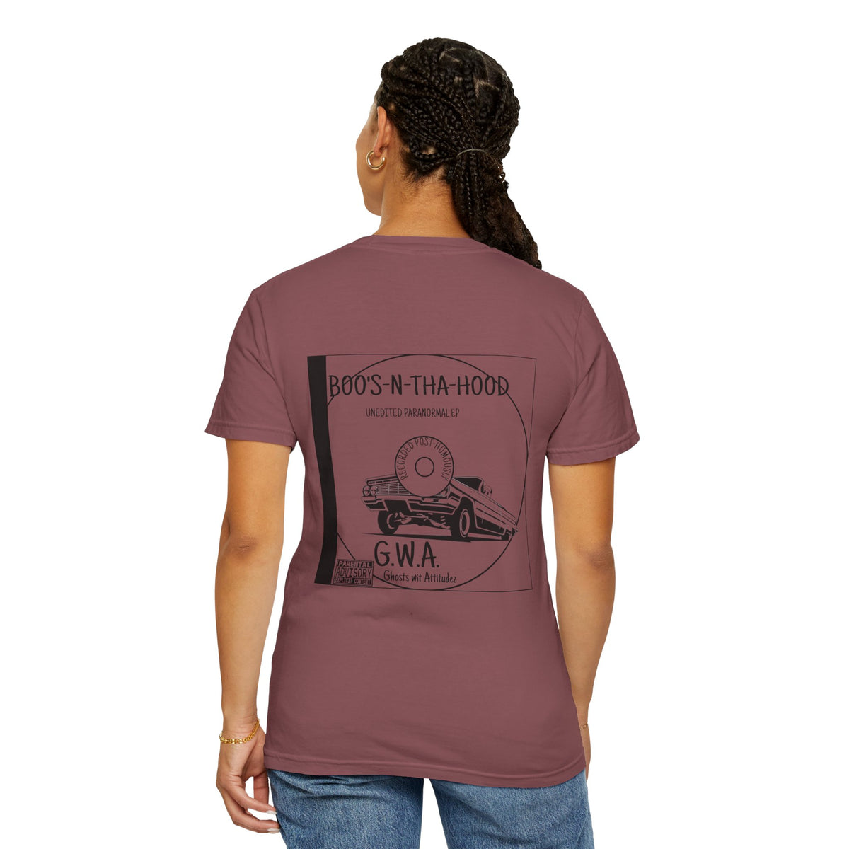 Boo's N Tha Hood T-Shirt | Retro Lowrider Halloween Ghost Tee