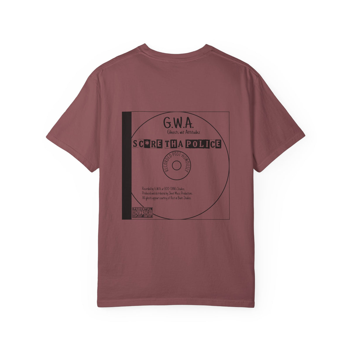 Retro Vinyl Record Halloween T-Shirt | G.W.A. Scare Tha Police