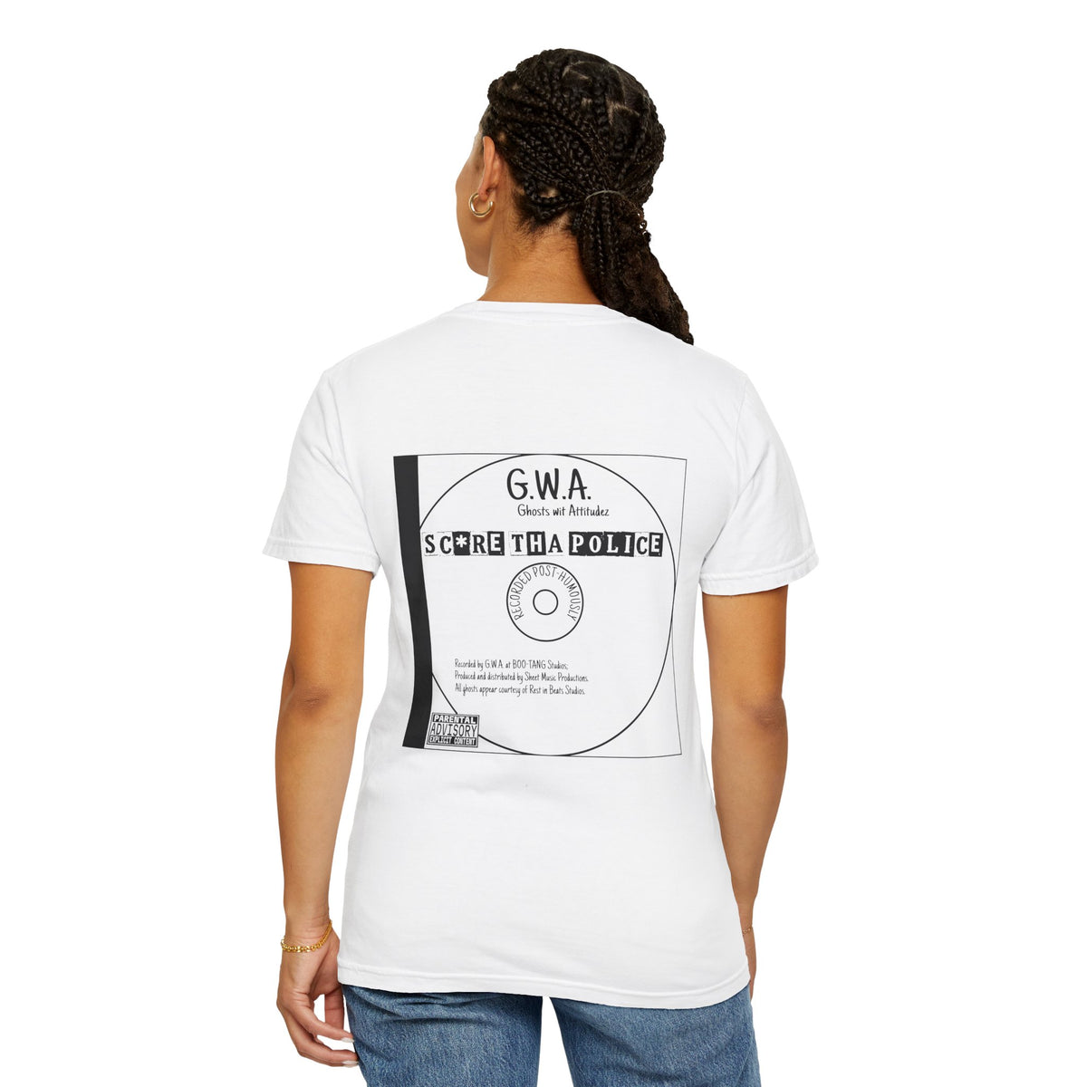 Retro Vinyl Record Halloween T-Shirt | G.W.A. Scare Tha Police