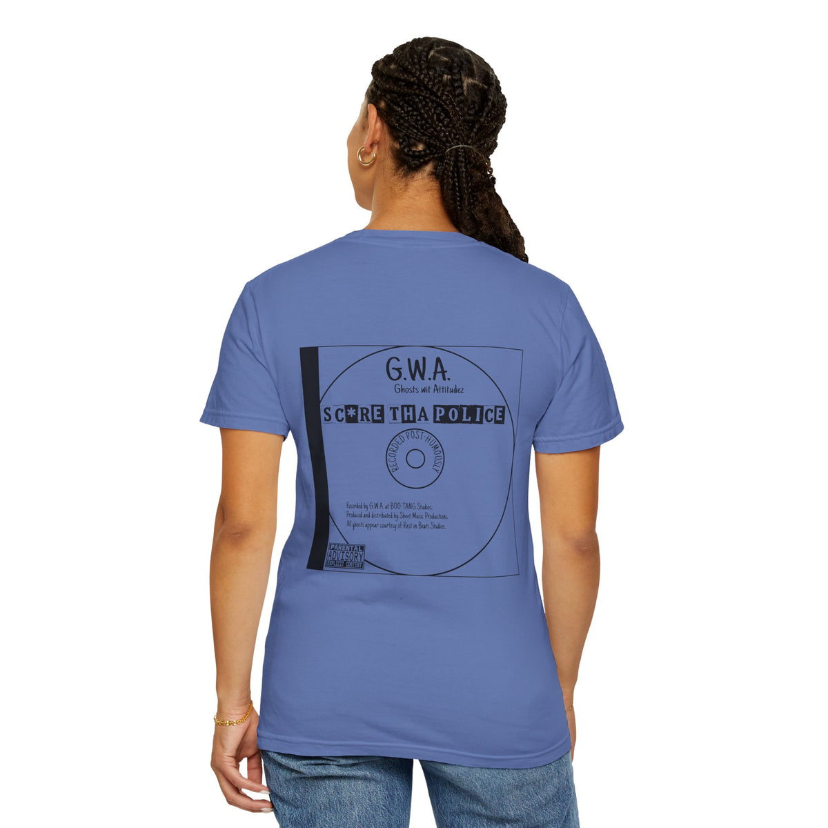 Retro Vinyl Record Halloween T-Shirt | G.W.A. Scare Tha Police