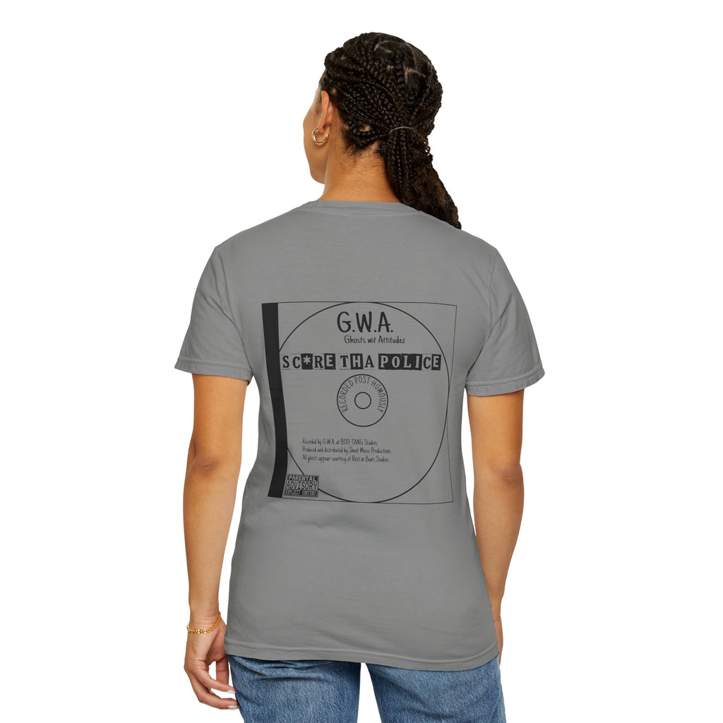 Retro Vinyl Record Halloween T-Shirt | G.W.A. Scare Tha Police