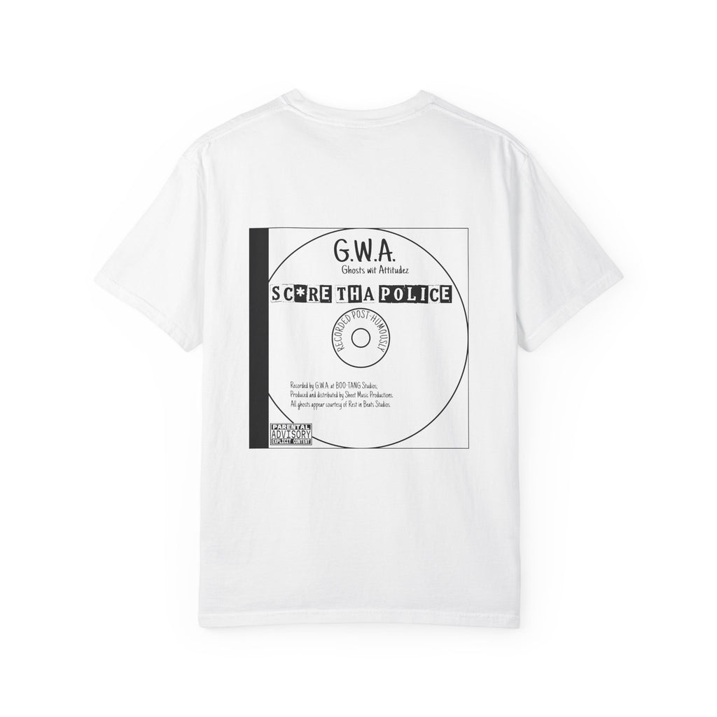 Retro Vinyl Record Halloween T-Shirt | G.W.A. Scare Tha Police