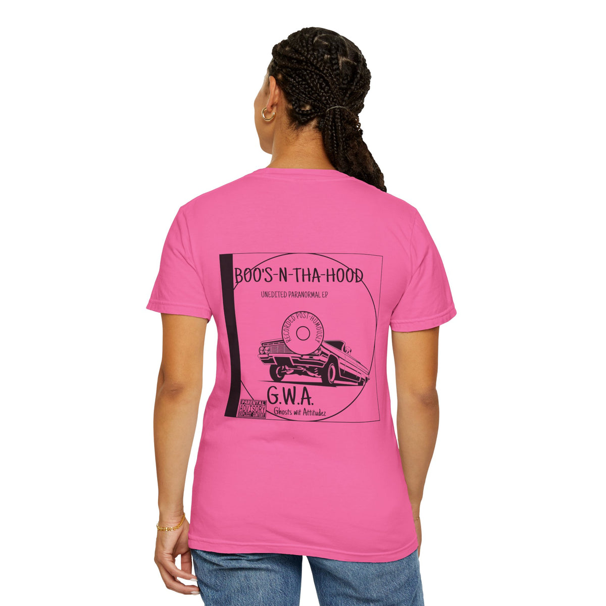 Boo's N Tha Hood T-Shirt | Retro Lowrider Halloween Ghost Tee