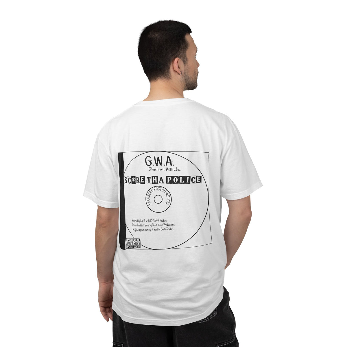 Retro Vinyl Record Halloween T-Shirt | G.W.A. Scare Tha Police